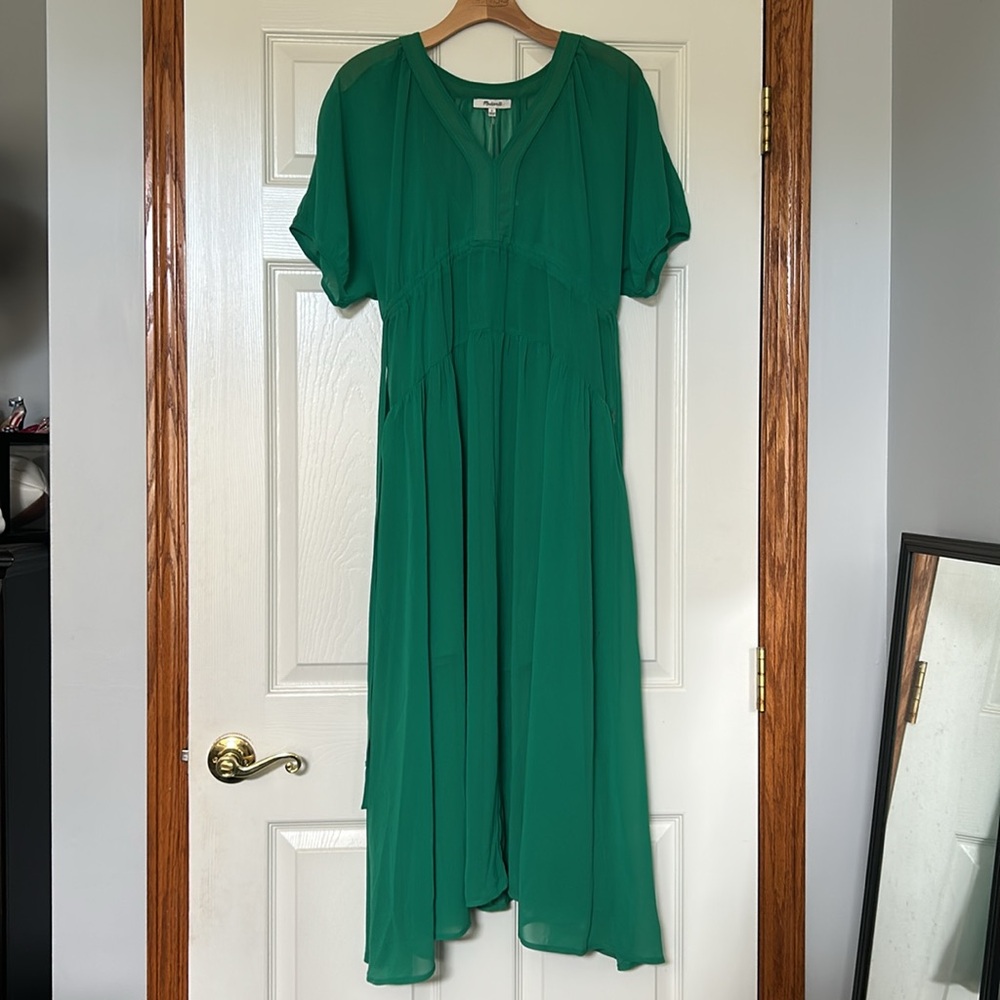 Madewell Vibrant Green Dress Small NWT - Picture 3 of 7